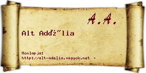 Alt Adélia névjegykártya